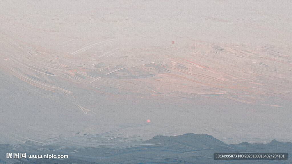 夕阳油画 一望无垠