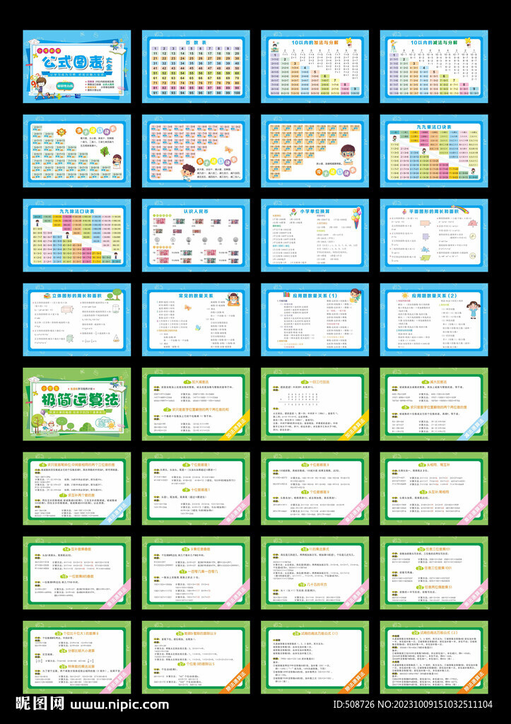 小学数学公式图表极简运算法口诀