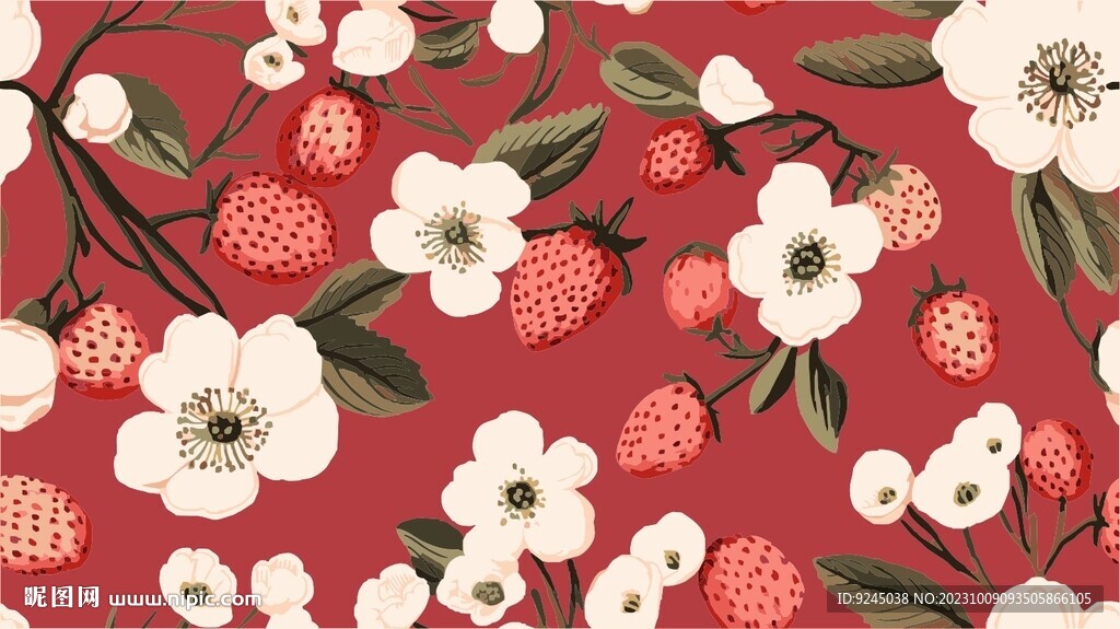 植物花纹四方连续花纹