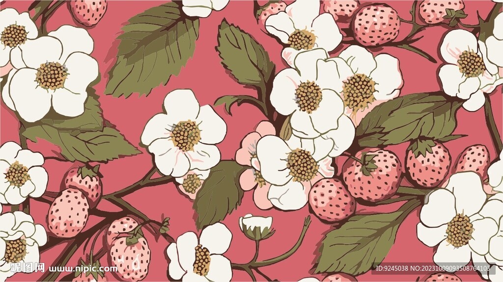 植物花卉花纹四方连续印花