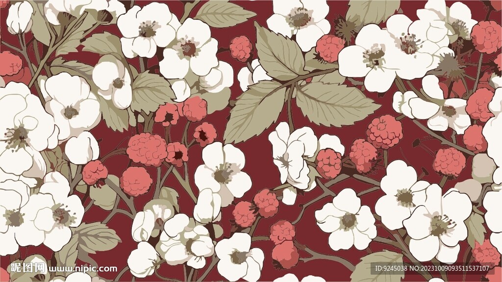 无缝拼接矢量花纹壁纸