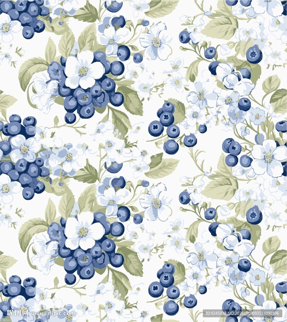 植物花卉花纹四方连续印花