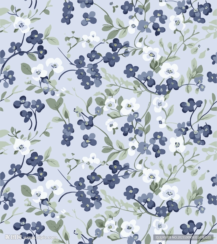 植物花卉花纹四方连续花纹