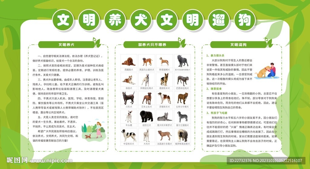文明养犬宣传栏