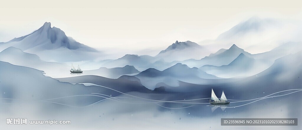 中国风鸿运当头山水装饰画