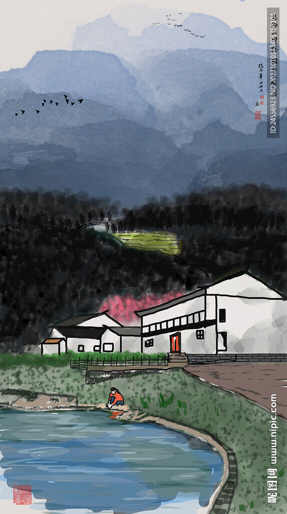 水墨山水装饰画