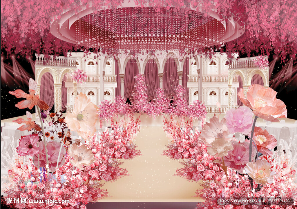 粉色城堡婚礼效果图