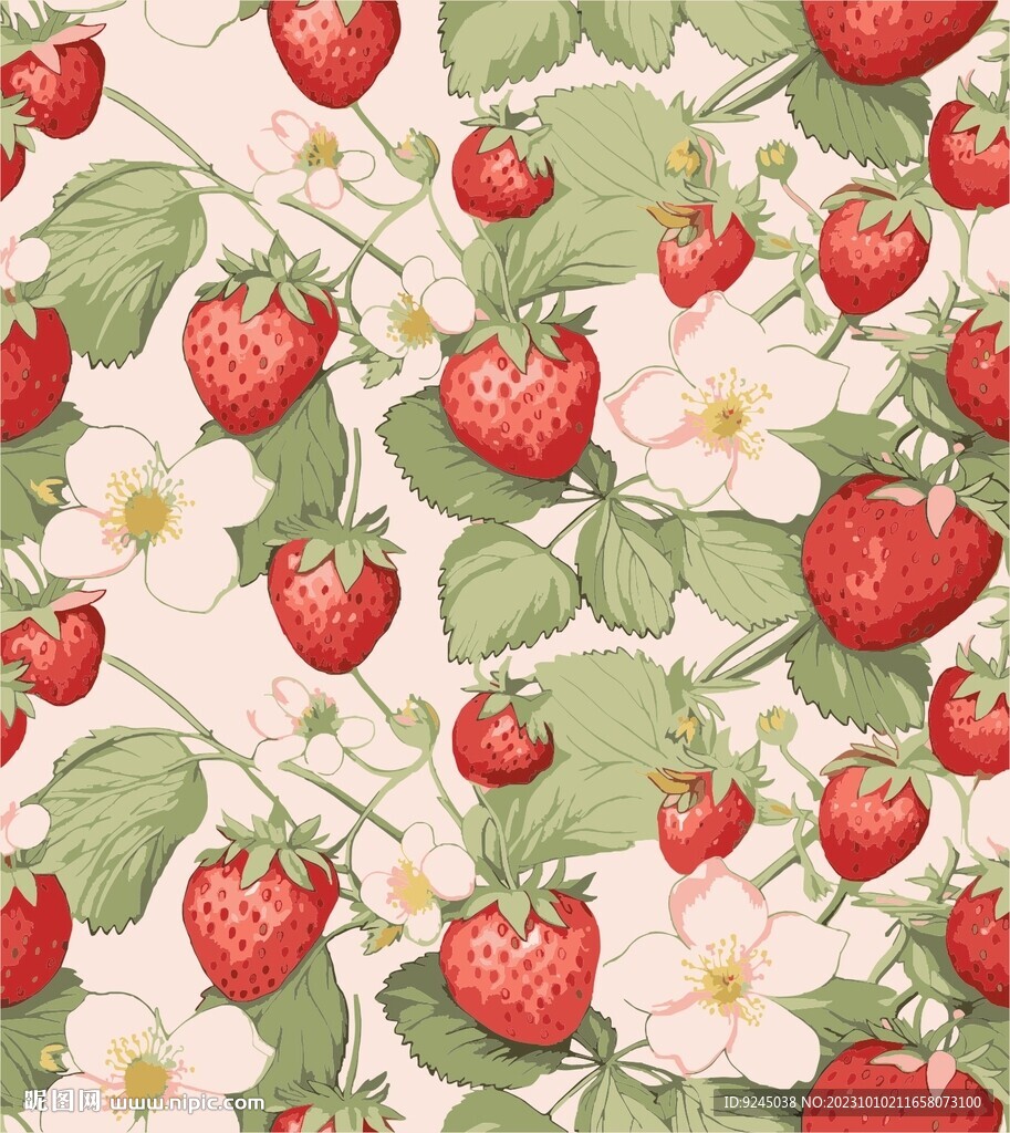 可爱草莓化妆品包装印花图案