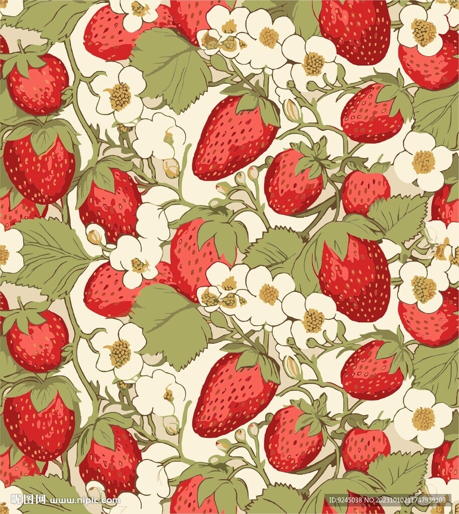 可爱草莓化妆品包装印花图案