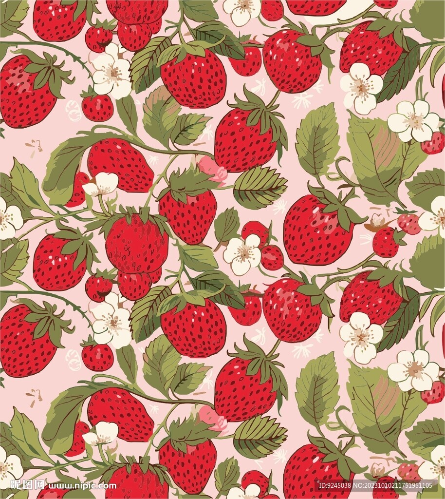 可爱草莓化妆品包装印花图案