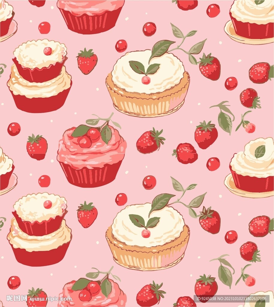 草莓化妆品包装素材矢量图