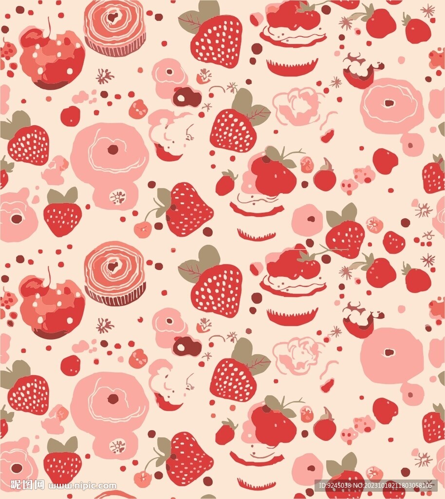 草莓化妆品包装素材矢量图