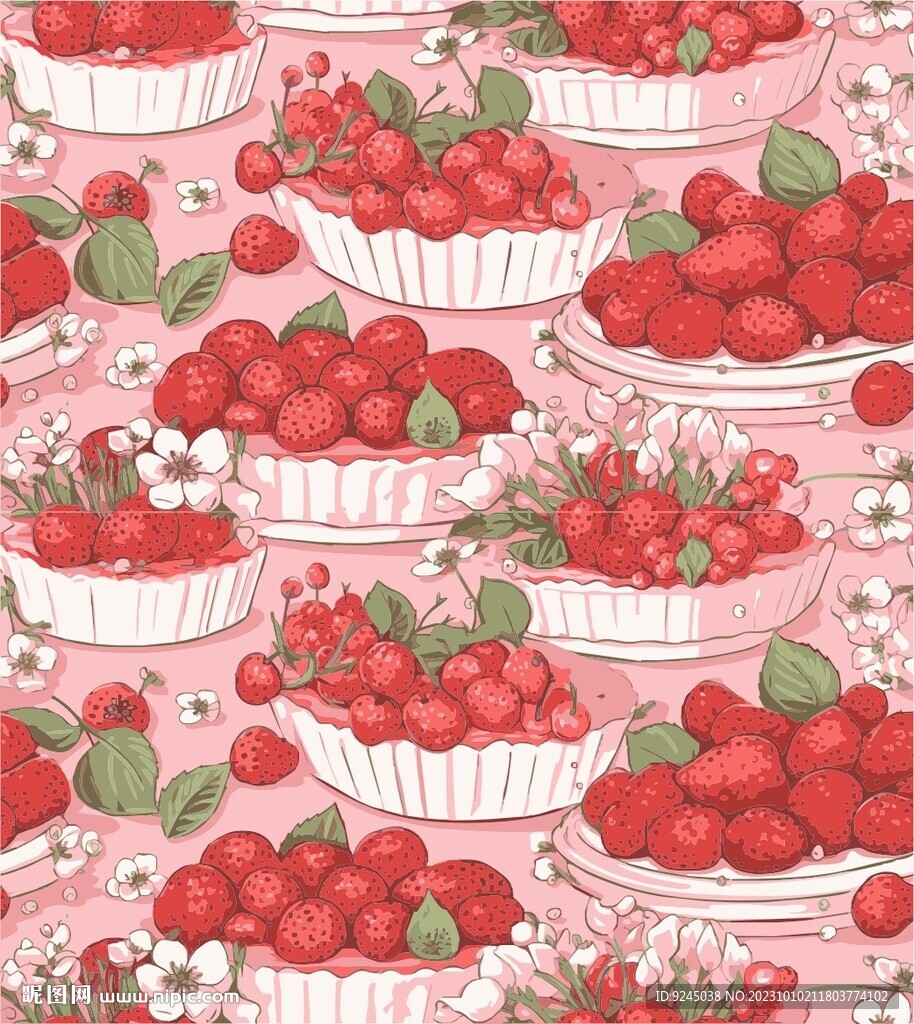 草莓化妆品包装素材矢量图