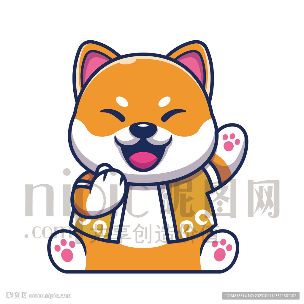 卡通小狗矢量插画素材