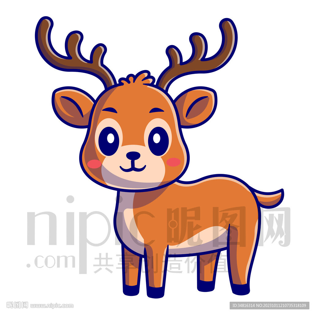 可爱卡通麋鹿梅花鹿