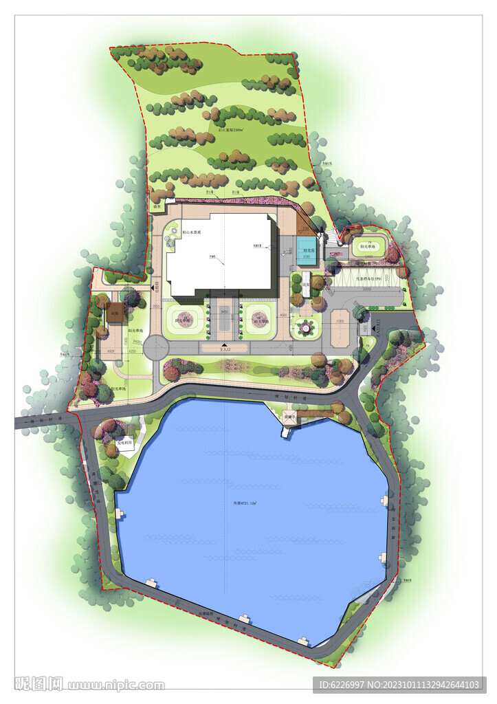 别墅庭院景观设计彩色平面图