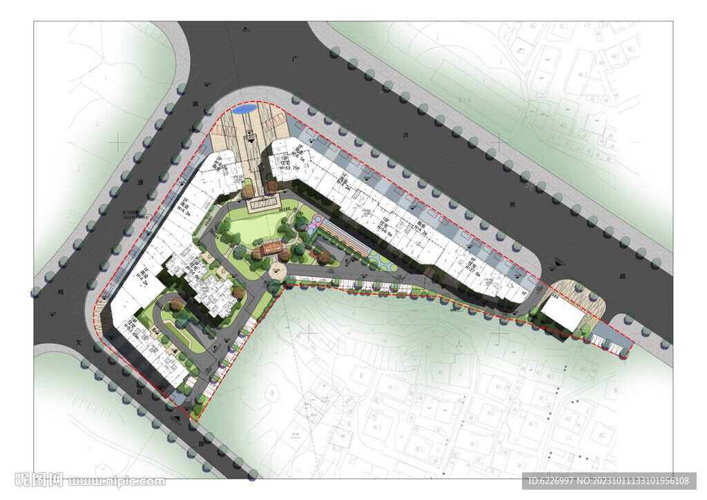 小区主入口景观设计平面图