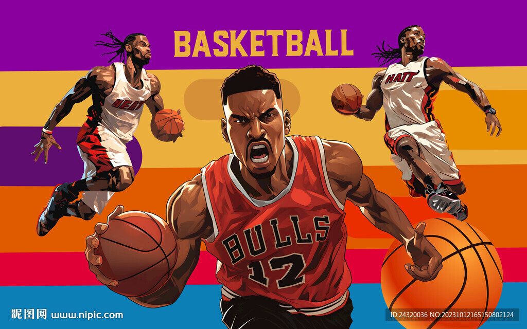 篮球壁画背景墙装饰画壁纸墙纸