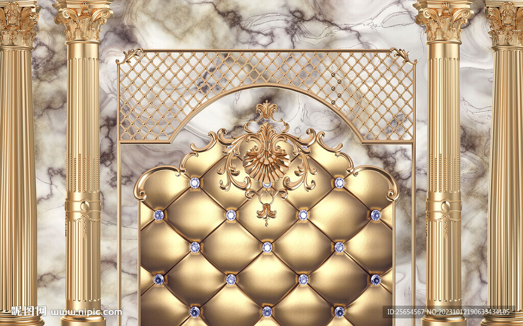 罗马柱欧式浮雕花纹电视背景墙