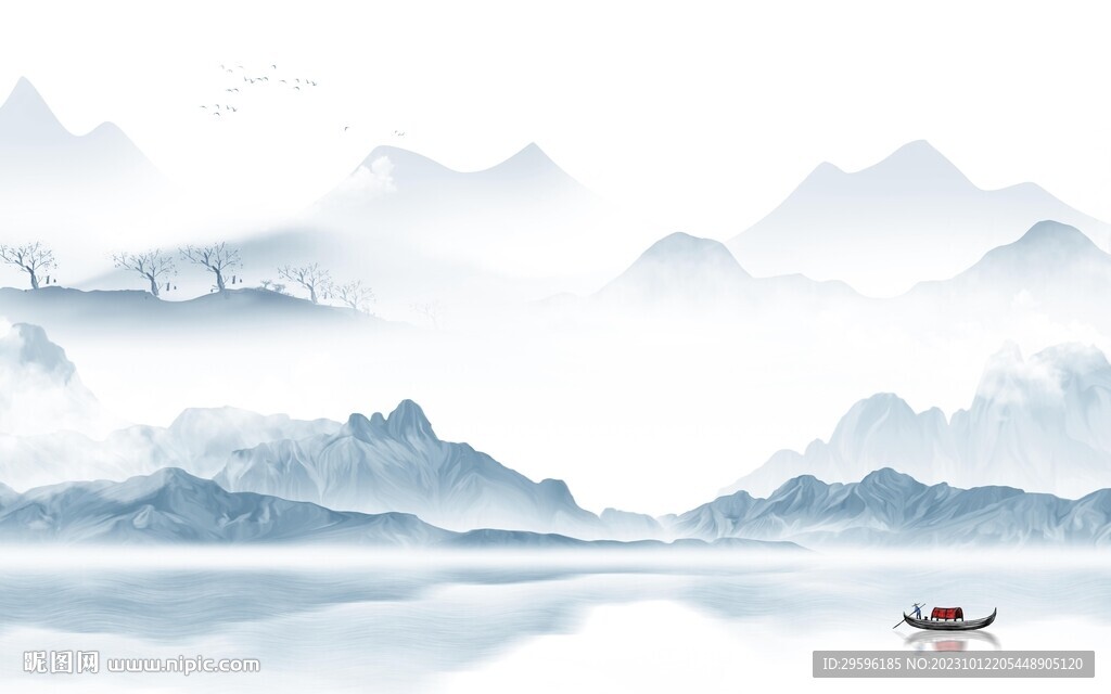 爆款 意境客厅山水 TiF分层