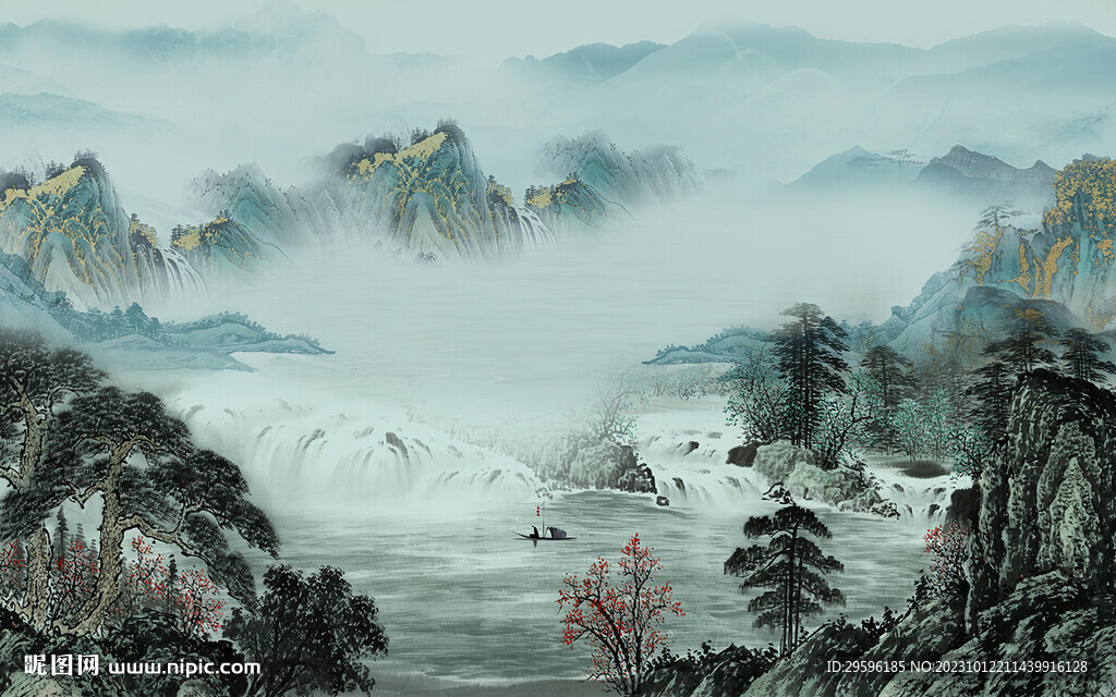 新款 意境客厅山水 TiF分层