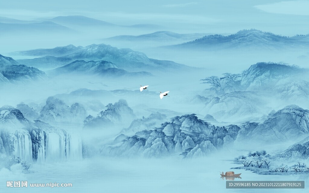 大气 意境客厅山水 TiF分层