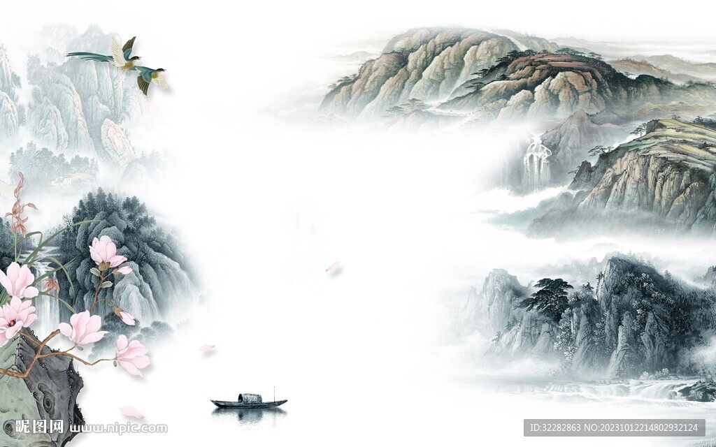 新款 清晰背景山水 TIF分层