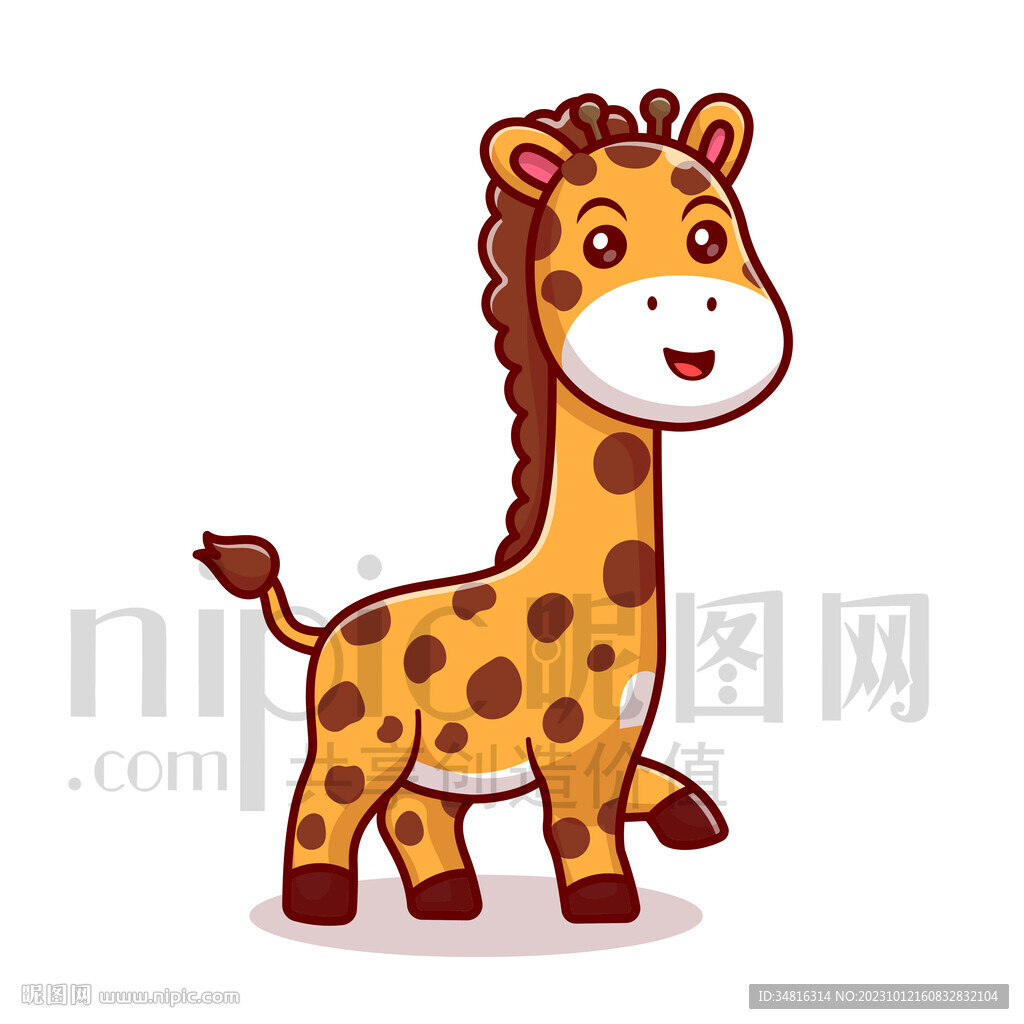 可爱卡通长颈鹿