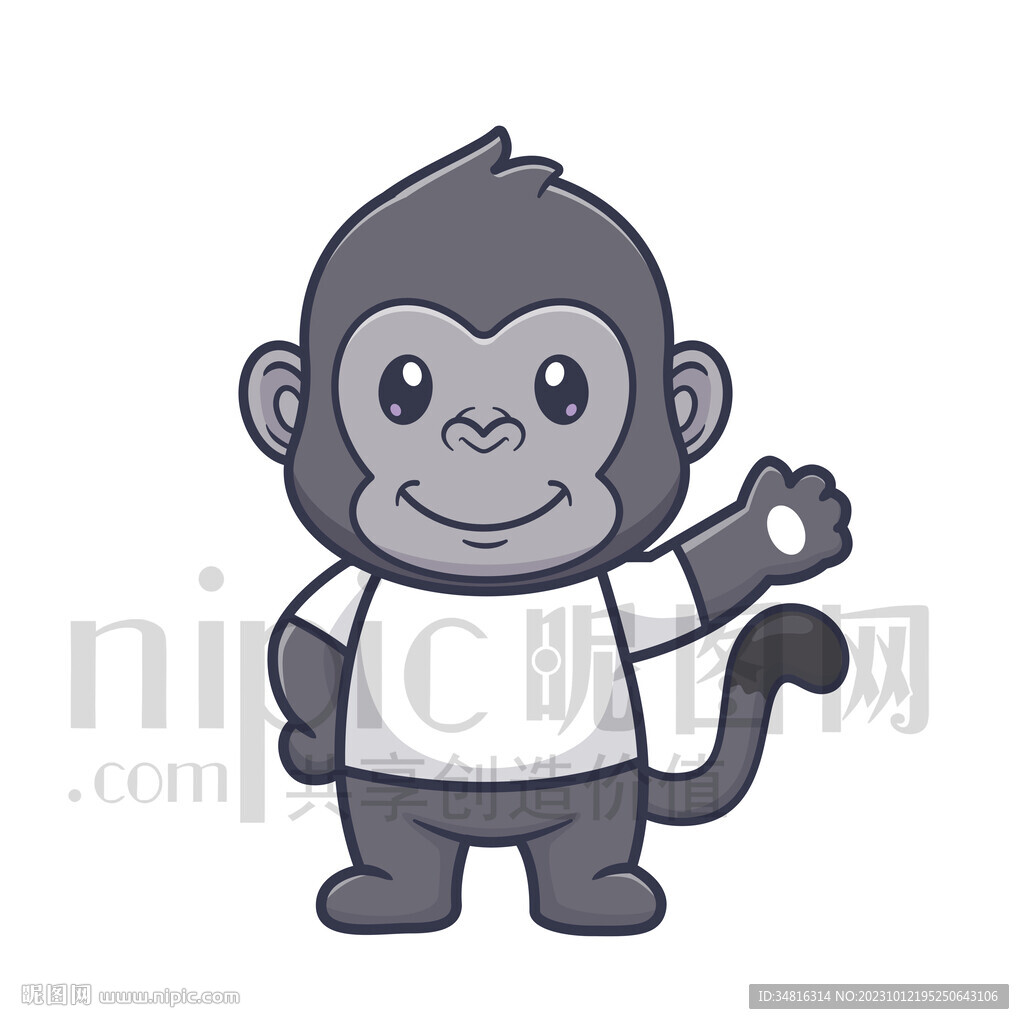 可爱卡通大猩猩