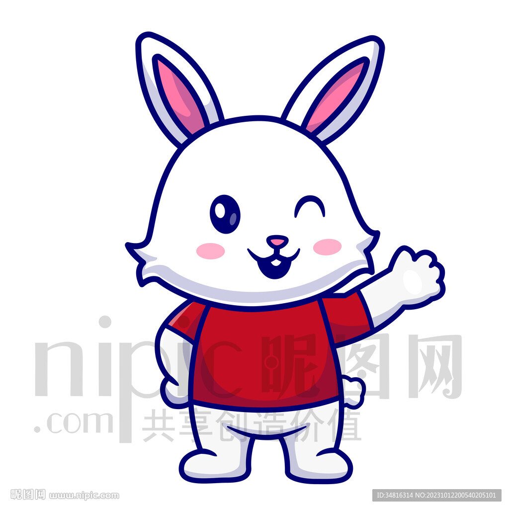 可爱卡通小白兔