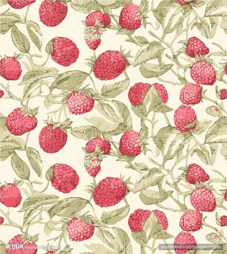 花纹浆果草莓背景图案