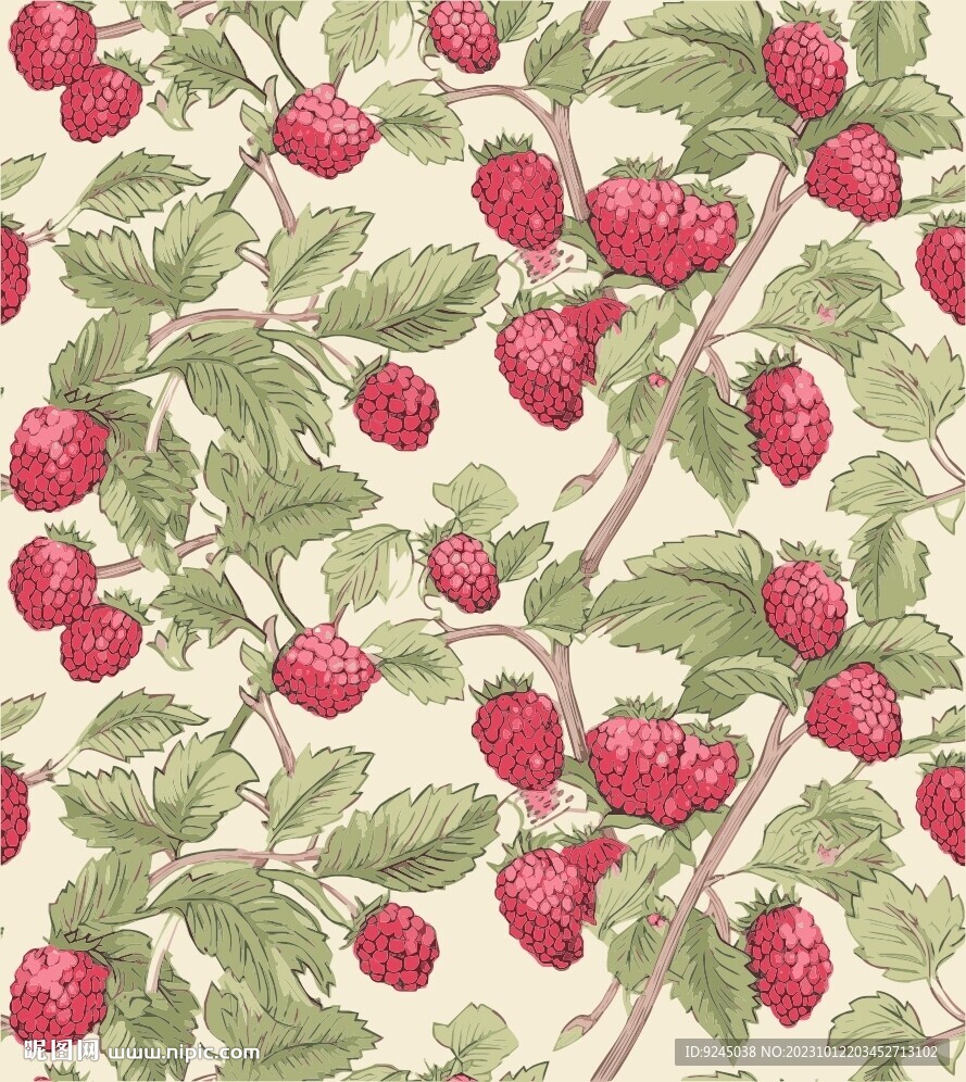 浆果设计无缝图案背景