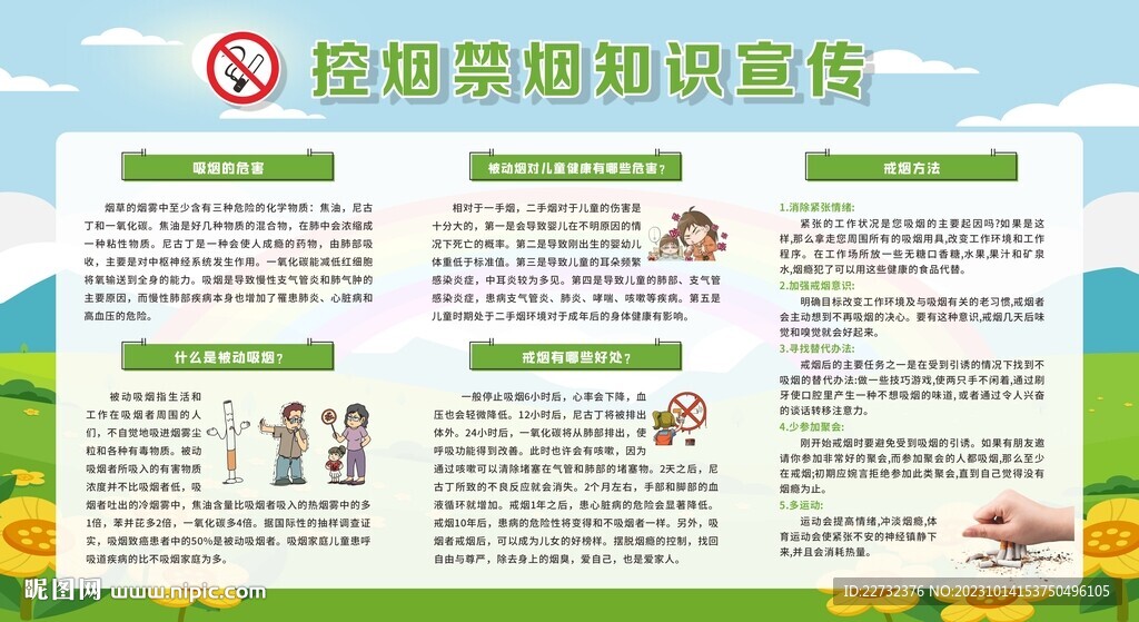 控烟戒烟禁烟健康教育宣传栏