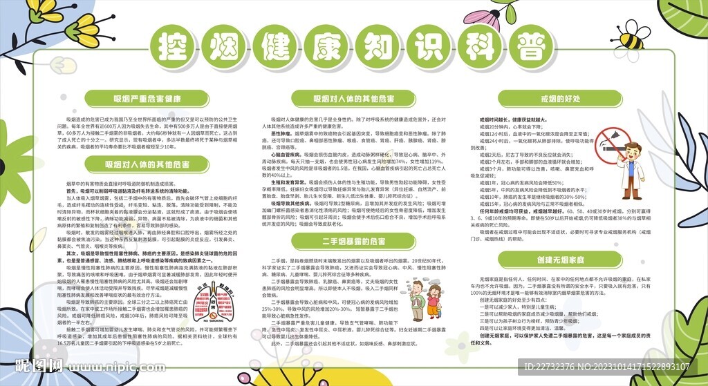 控烟戒烟禁烟健康教育宣传栏