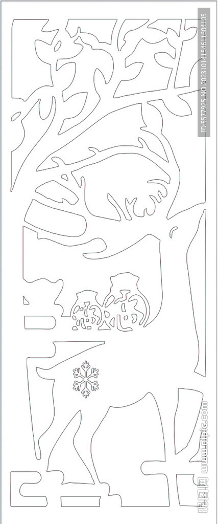 鹿雕刻屏风格栅