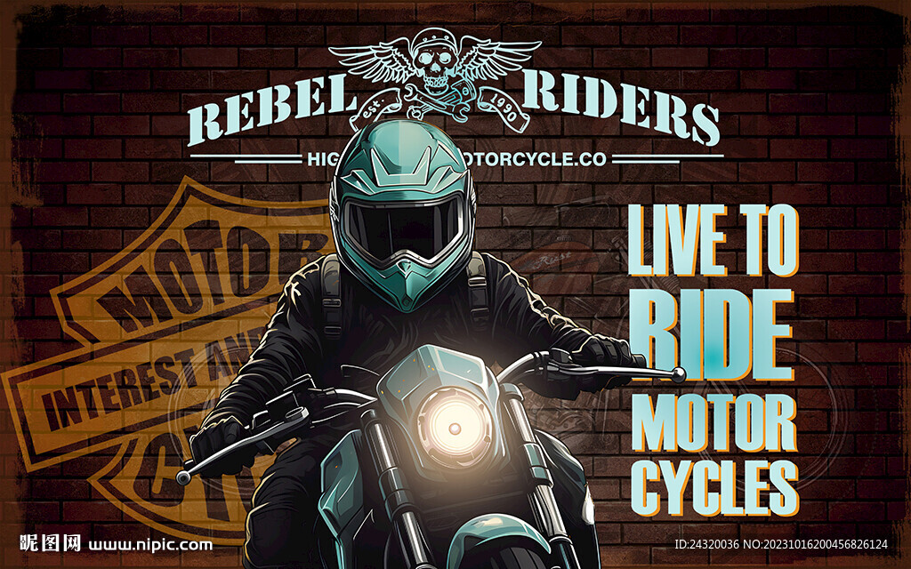 摩托车壁画背景墙装饰画壁纸墙纸