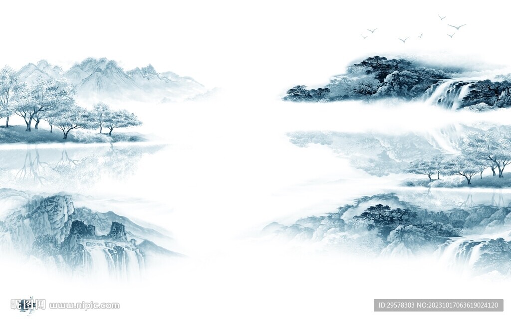 大气 中式简约山水 TIf分层