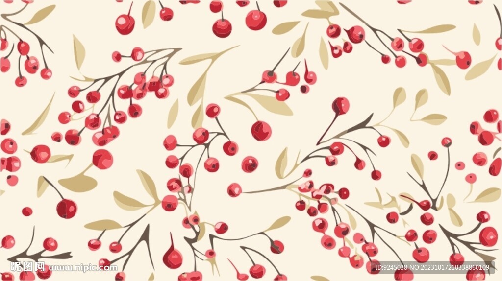 浆果设计无缝图案背景