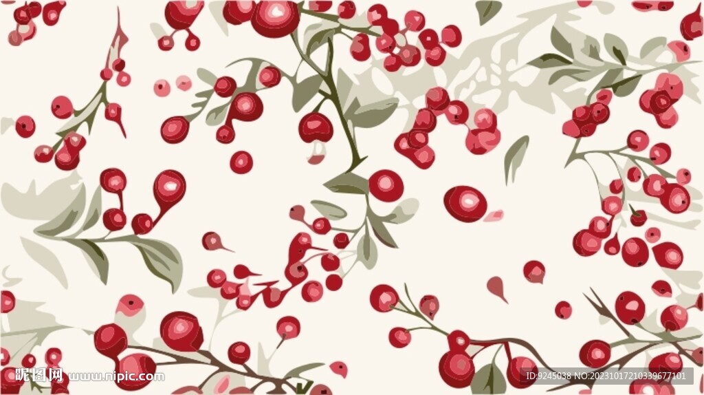 浆果设计无缝图案背景