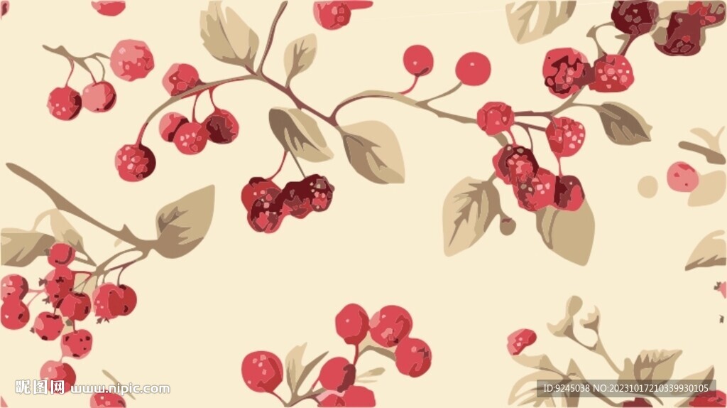 浆果设计无缝图案背景
