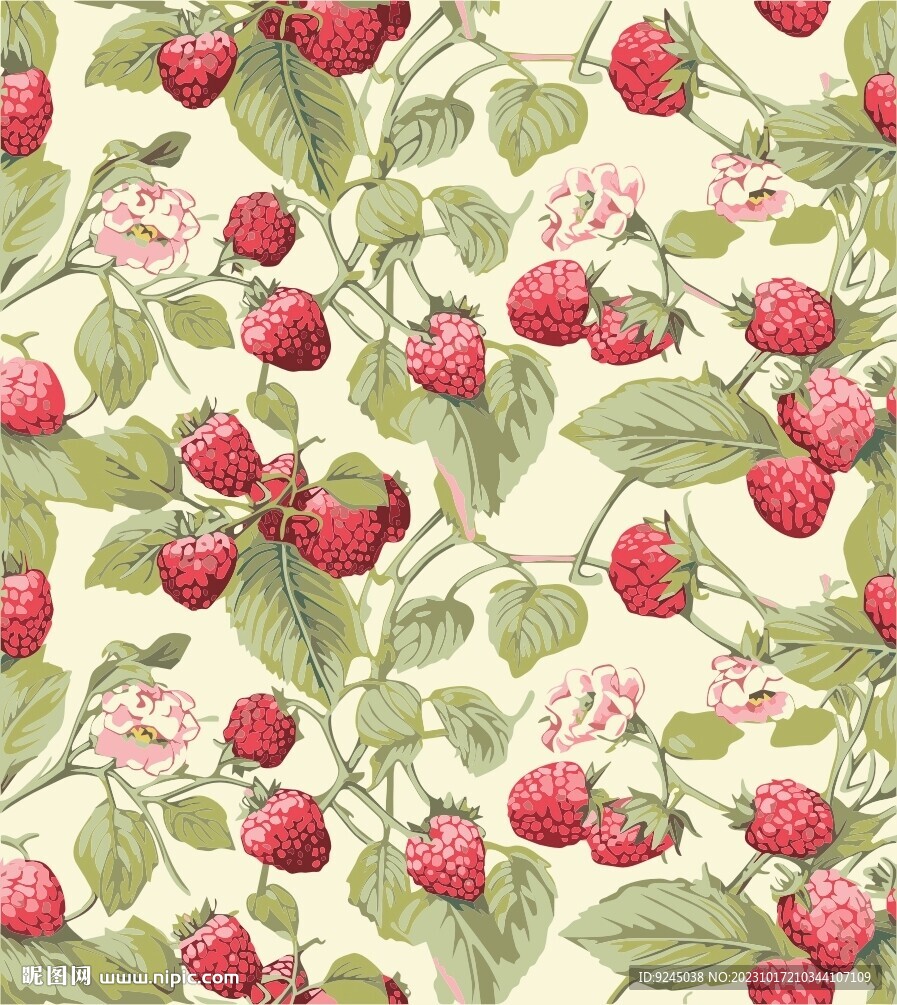 草莓可爱儿童手绘植物矢量图