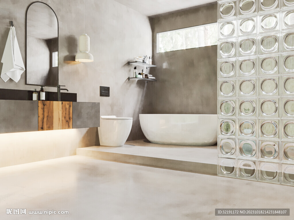 现代浴室直播间场景空景