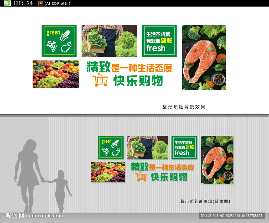 超市生鲜形象墙