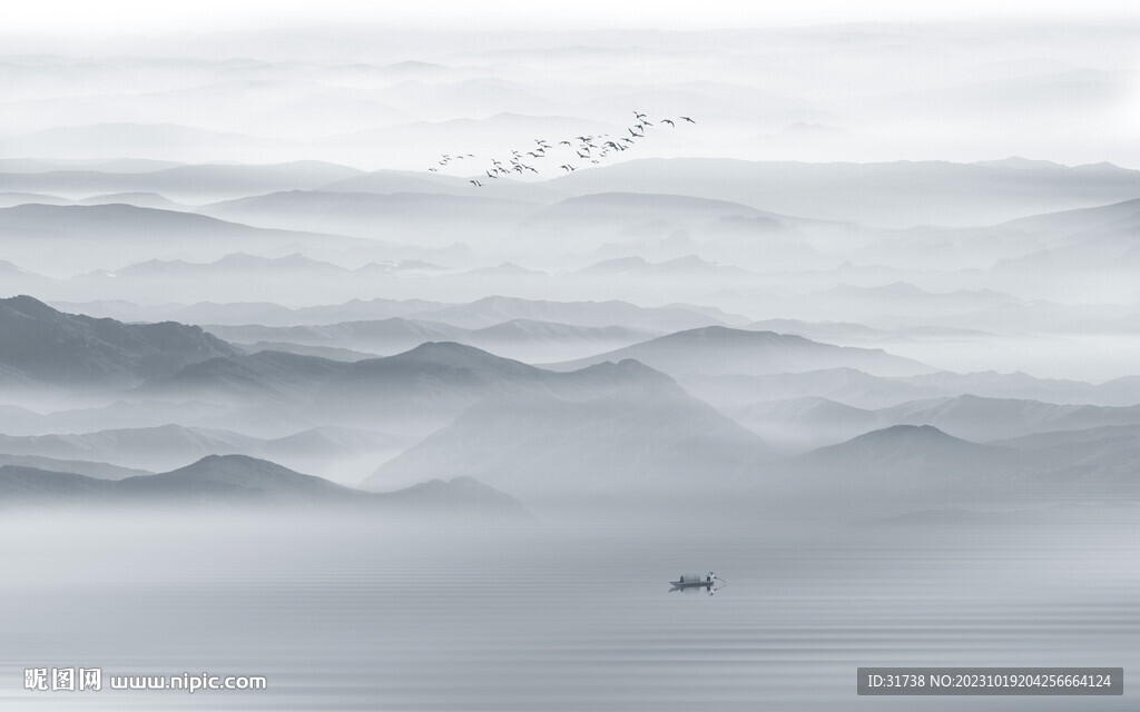 水墨山水风景画