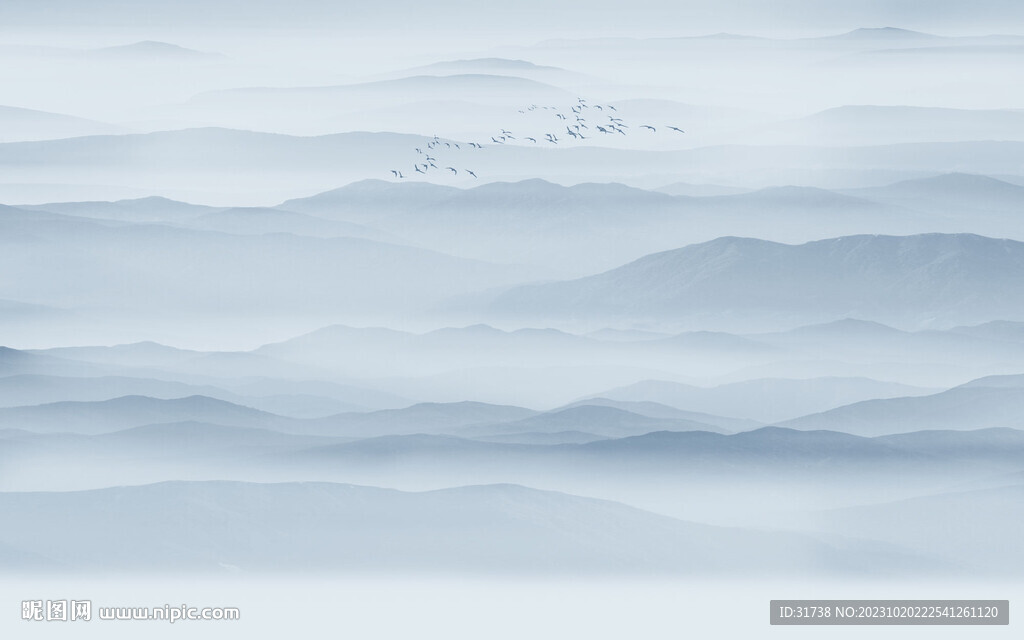 禅意水墨山水图