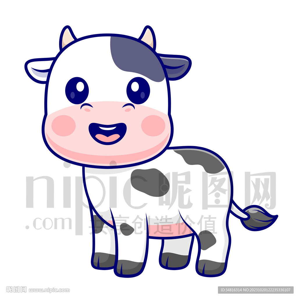 可爱卡通小奶牛