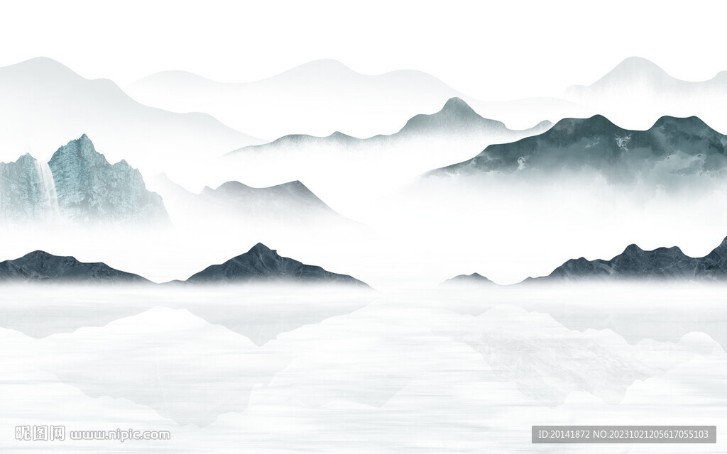 新中式石纹山水