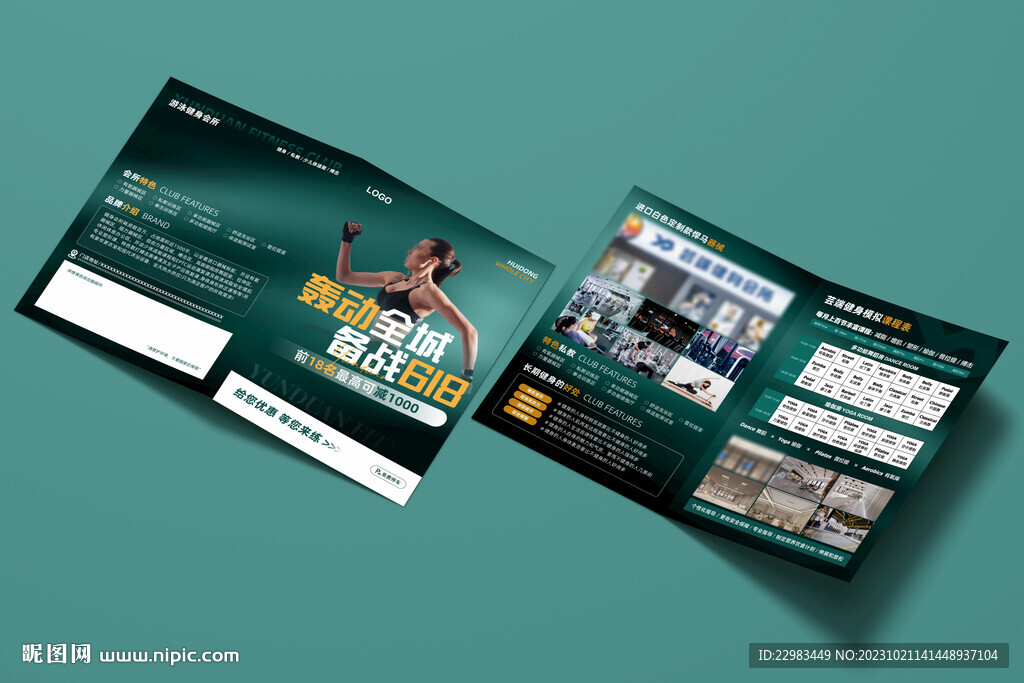 健身瑜伽活动折页海报图片