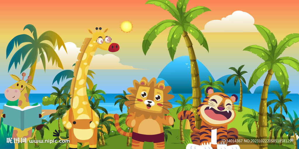 卡通儿童背景墙