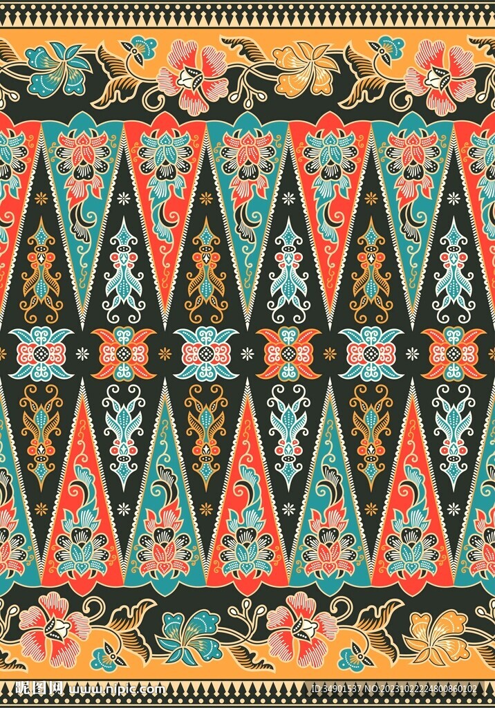 手绘涂鸦民族花纹